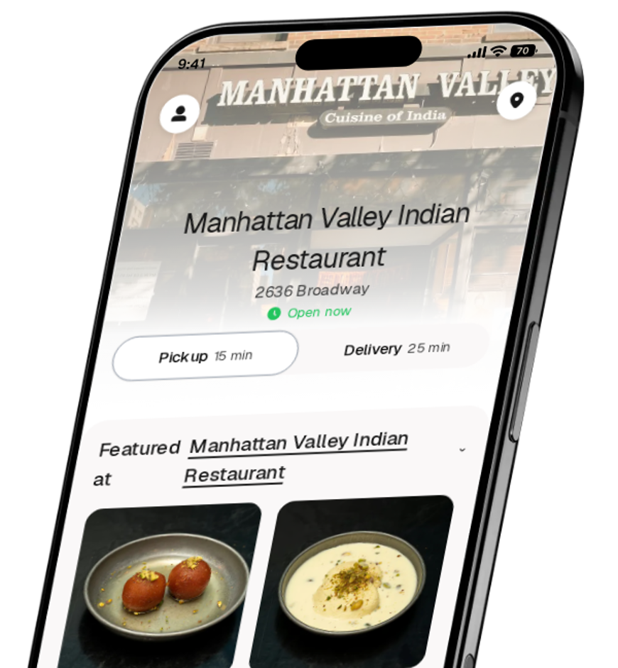 Manhattan Valley Indian Restaurant app preview